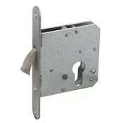 Ključavnica za drsna vrata DM 55 mm okrogla čelnica inox cilinder