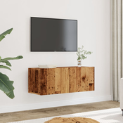 2-dijelni zidni TV ormaric Staro drvo 80x30x30 cm