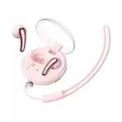 REMAX CLEARBUDS Bluetooth slušalice STEREO v5.3, s aktivnim poništavanjem buke + futrola za punjenje, RÓZAVE CLEARBUDSC1_PINK