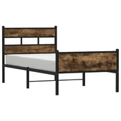 Vidaxl Posteljni okvir brez vzmetnice hrast 90x200 cm inženirski les