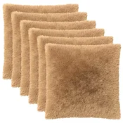 vidaXL Prevleka za blazino 6 pcs HEERLEN Taupe 65 x 65 cm PV flis