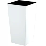 KADAX Vrtni lonec s črnim vložkom, 29 x 58 cm, bel sijajni