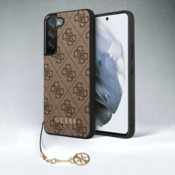 Guess Ovitek Guess brown charms za Samsung Galaxy S23 (GUHCS23SGF4GBR)
