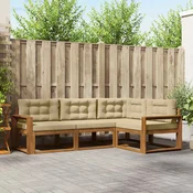 Set vanjskih sofa s jastukom 4 pcs Prirodna i bež