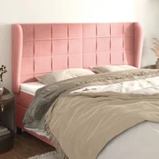 Vidaxl vidaXL Vzglavnik s krilci, roza 183x23x118/128 cm, žamet
