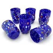 Casa Padrino luxury Murano crystal glass water glass set of 6 blue A� 8 x H. 12 cm - Made in Italy