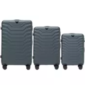PAUN, Set od 3 ABS+ kofera (V, M, S) Wings, TAMNOZELENA