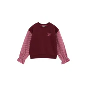 WE Fashion Pulover burgund / vinsko rdeča / bela