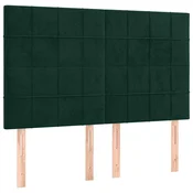Vidaxl Vzglavje postelje temno zeleno 144x5x118/128 cm žamet