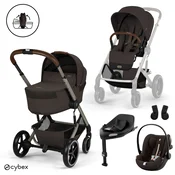 Cybex - Otroški voziček Balios S Lux z zložljivo košaro - Chocolate Brown (4v1)