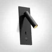 UGRADBENA ZIDNA CRNA LED SVJETILJKA S USB A I C UTIČNICAMA 3W WW IP20 230V DM65746RA/B/W