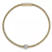 Ženska oliver weber closer crystal zlatna ogrlica sa belim swarovski kristalnim priveskom ( 12154g )