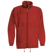 VJETROVKA S KAPULJAČOM ZIP UNISEX B&C SIROCCO rdeča 3XL