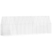 Vidaxl Kletka za piščance 2 szt. srebrna 600 x 100 x 210 cm