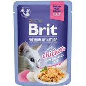 Brit Premium Cat D fileti v želeju s piščancem 85g