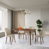 Hanah home Trpezarijski sto Mira 130x75x80cm Orah