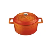 Saucepan , cast iron, 16 cm, orange color - LAVA