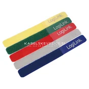 LogiLink ježkasti trak za urejanje kablov, 180 x 20 mm, 5 kosov v paketu, barvni komplet, (KAB0008