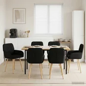 vidaXL Jedilni stoli 6 pcs Blago Črna 56,5 x 50 x 87,5 cm
