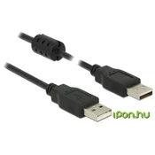 DELOCK Delock USB kabel USB 2.0 USB-A vtič\, USB-A vtič 1.00 m črna s feritnim jedrom 84889, (20449889)