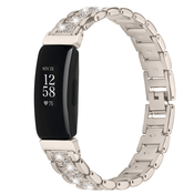 INF Eleganten diamantni nerjaveče jekleni pas, združljiv s Fitbit Inspire 1/2/HR Beige, (5000090674)