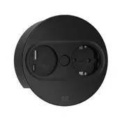 Ugradna uticnica TWIST 2, ŠUKO+ USB (A/C) CRNA