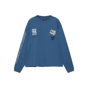 Pull&Bear Majica STWD COMMUNITY PLAYER safir / črna / bela