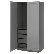PAX / GULLABERG Kombinacija garderobera, tamnosiva/siva, 100x60x201 cm