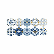 Set od 10 podnih samoljepljivih naljepnica Ambiance Hexagons Jelilna, 20 x 18 cm