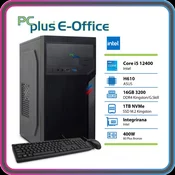 PCPLUS e-office Core i5-12400 16GB 1TB tipkovnica miška namizni računalnik