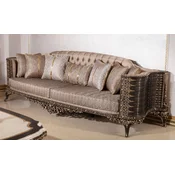 Casa Padrino luxury baroque sofa gray/dark brown/gold 282 cm