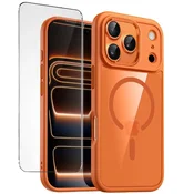Overboard Komplet zaščitnih etuijev za iPhone 17 Pro, za MagSafe, oranžen + steklo