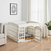 Igraonica za pse s 4 panela Bijela 91 x 91 x 58 cm Plastika