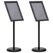vidaXL A3 Pedestal Poster Stojala 2 kosa Črno aluminijasto stojalo