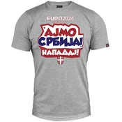 011Shop Muška majica kratkih rukava, Ajmo Srbija napadaj! EP 2024, Svetlosiva