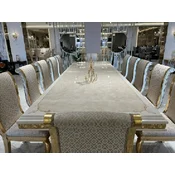 Casa Padrino luxury baroque dining room set cream/white/gold - 1 Huge Baroque Dining Table & 14 Baroque Dining Chairs - Baroque dining room furniture - Luxury furniture in the baroque style