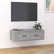 Vidaxl vidaXL Stenska TV omarica, siva, sonoma hrast, 80x36x25 cm
