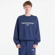 Mikina New Balance Trackside French Terry Crew Nb Navy L
