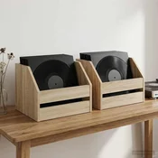 vidaXL Škatla za vinilne albume 2 kos Sonoma hrast 38 x 30 x 29 cm