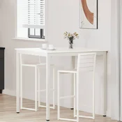vidaXL Barska miza Bela 110 x 55 x 105 cm Masivno borovo les
