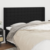 vidaXL vidaXL Vzglavje z ušesi črno 183x16x118/128 cm blago, (20794105)
