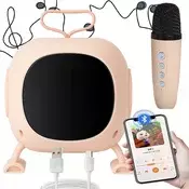 Aku. bluetooth 5.3 karaoke zvučnik sa mikrofonom led rgb usb