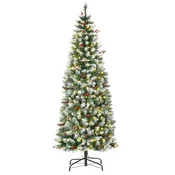 Homestar Umetno božično drevo 180 cm z LED osvetlitvijo in snegom, 618 vejic, jeklen stalek
