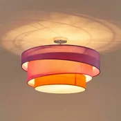 Lindby stropna svetilka Melia, vijolična/roza/oranžna, iz tkanine, O 56 cm - Dnevna soba/jedilnica - Sodobni - vijolična, roza, oranžna, krom - Tkanine/tekstil