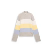 TOM TAILOR DENIM Pulover progasto bež/svetlo modra/rumena/bela