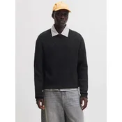 JACK & JONES Pulover JORCHAMBERI črna / bela