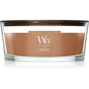 Woodwick Radiant Amber dišeča sveča z lesenim stenjem 453.6 g
