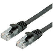 VALUE Value 21.99.0255 RJ45 omrežni kabel\, Patch kabel CAT 6 U/UTP 1.50 m črna 1 kos, (20420354)