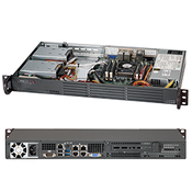 Supermicro 1U Chassis, 200W PS (Gold Level), 4x 2.5 or 2x 3.5 internal drive bays, or 2x 2.5 internal drive bays + 1x FHHL PCI, or 1x 3.5 internal drive bay + 1x HHHL PCI (CSE-504-203B)