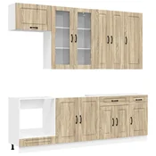 vidaXL Set omar s predalom s polico 8 pcs Sonoma hrast Konstruiran les